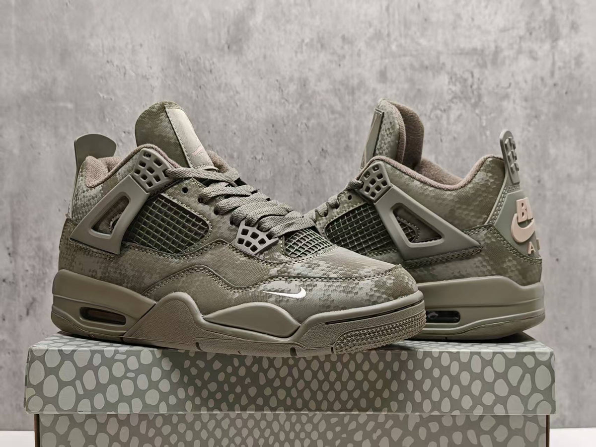 Air Jordan 4 Retro Military Mamba Custom Olive Black 36‑47.5 Half‑Sizes