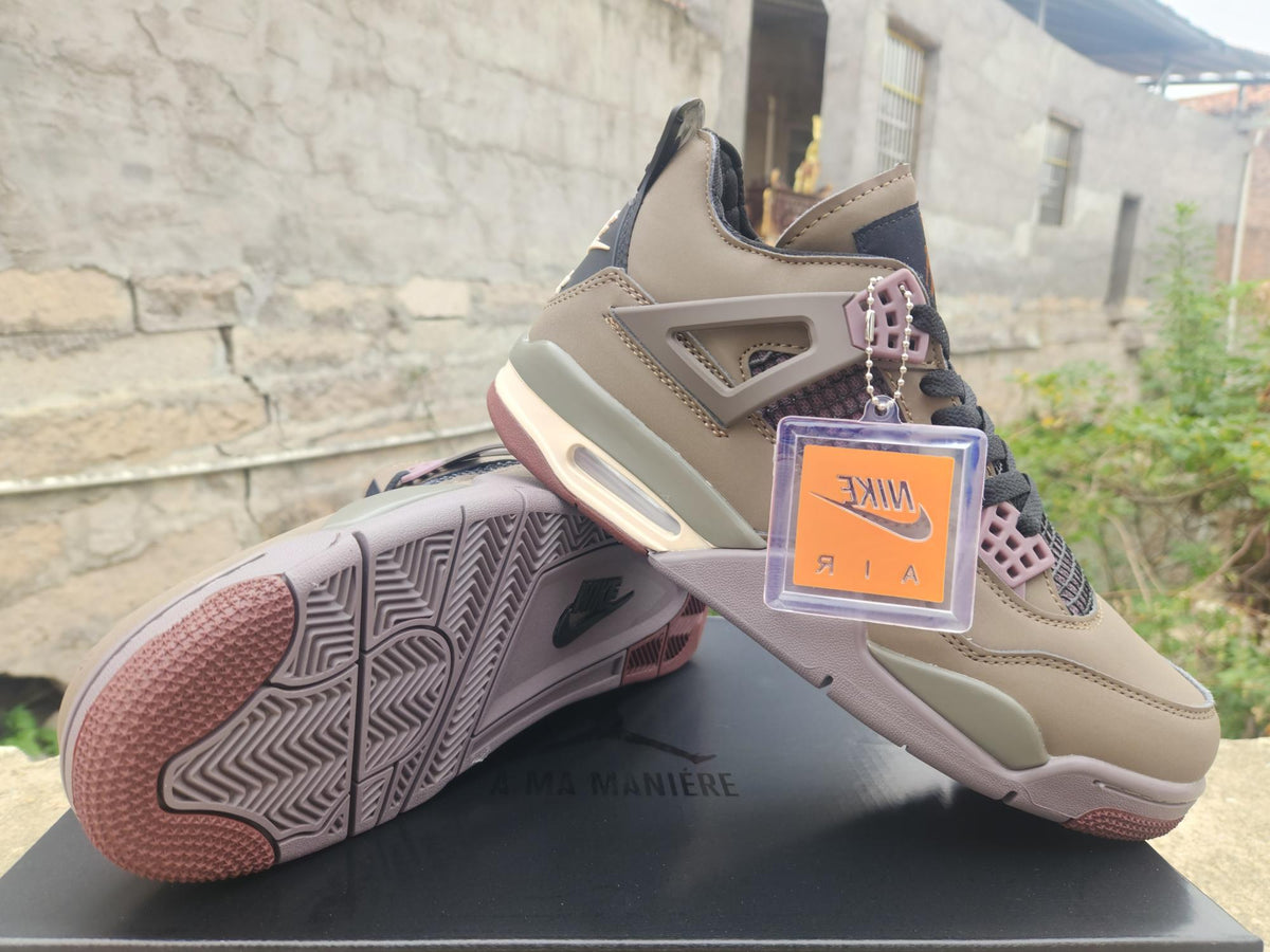 Air Jordan 4 Sneakers – Taupe Brown & Black