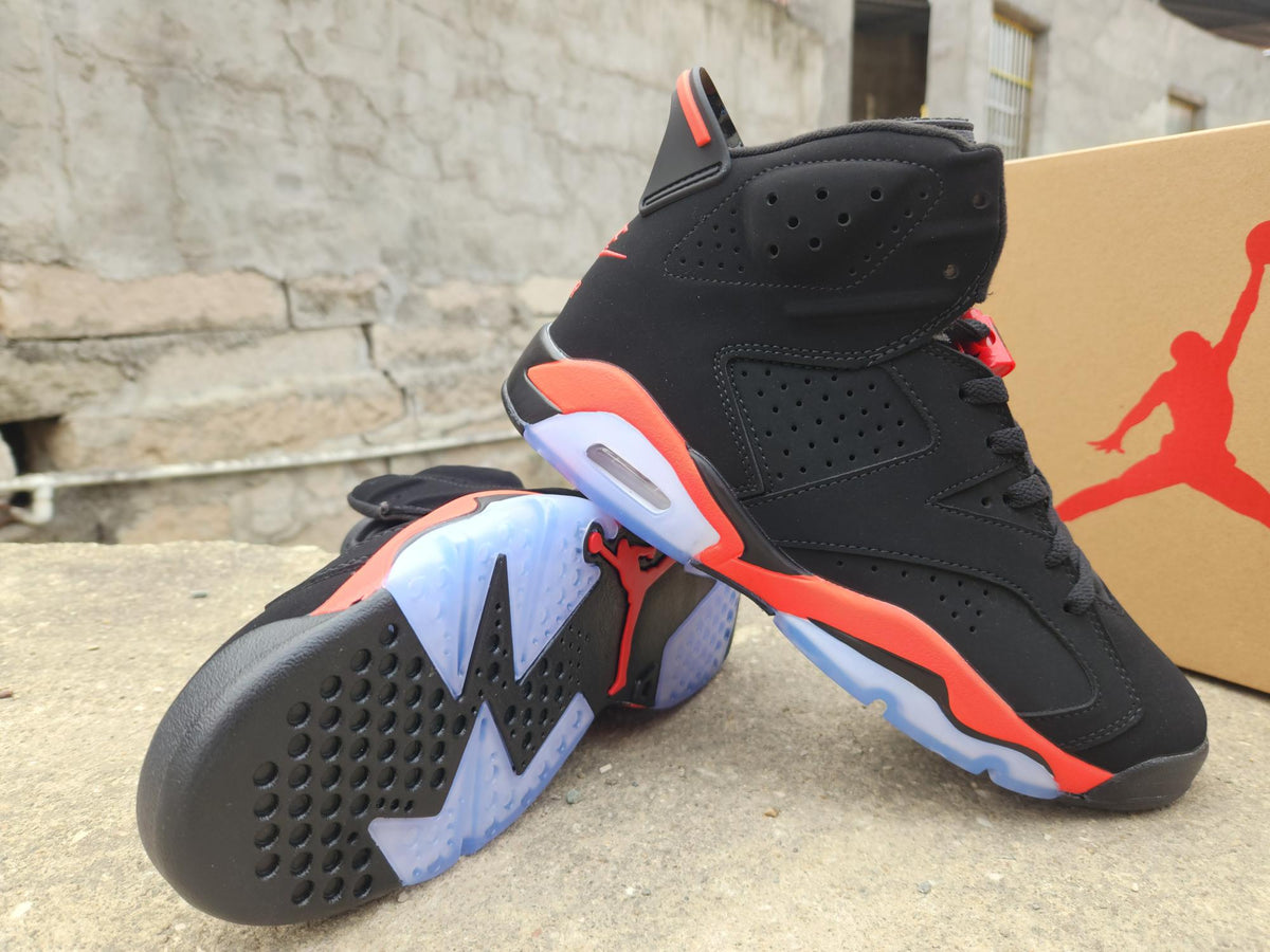 AIR jordan 6 乔丹6代黑红扣碎36--47