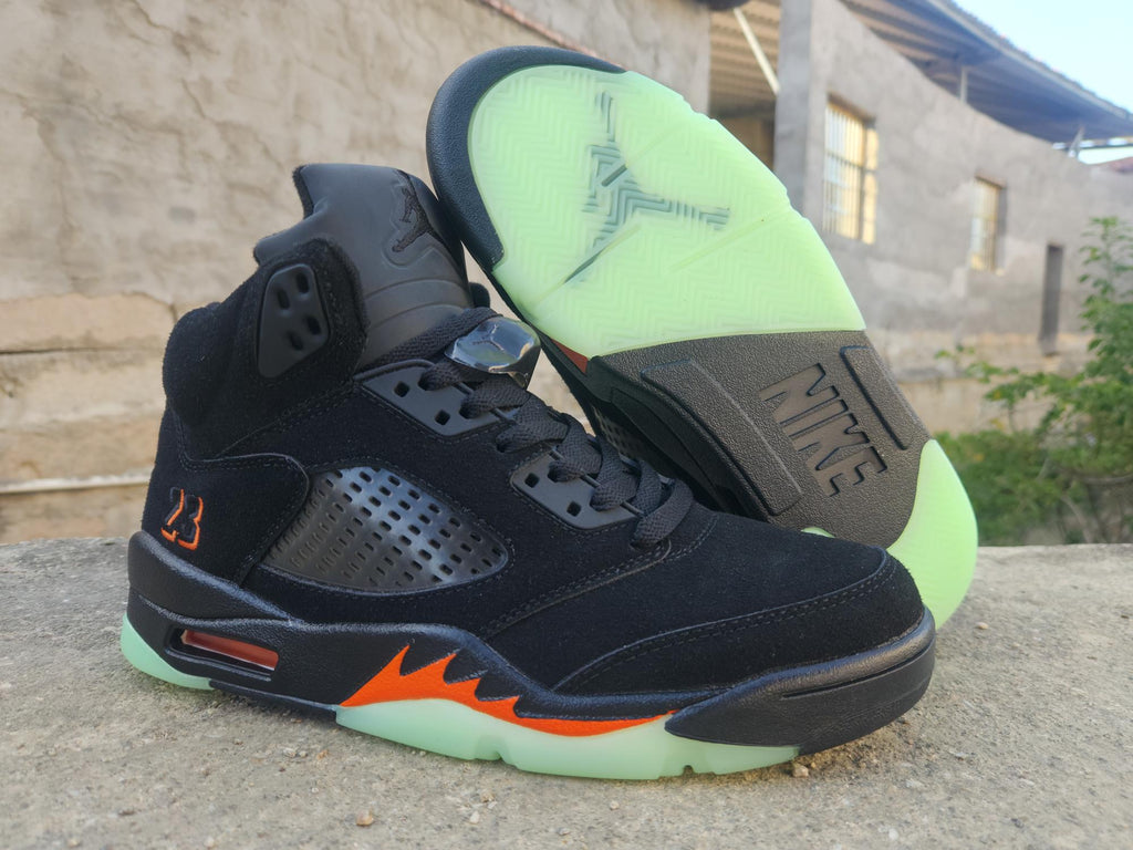 Air Jordan 5 Halloween Sneakers – Black & Orange
